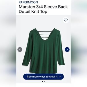 Papermoon Forest Green Strappy Back Long Sleeve Top